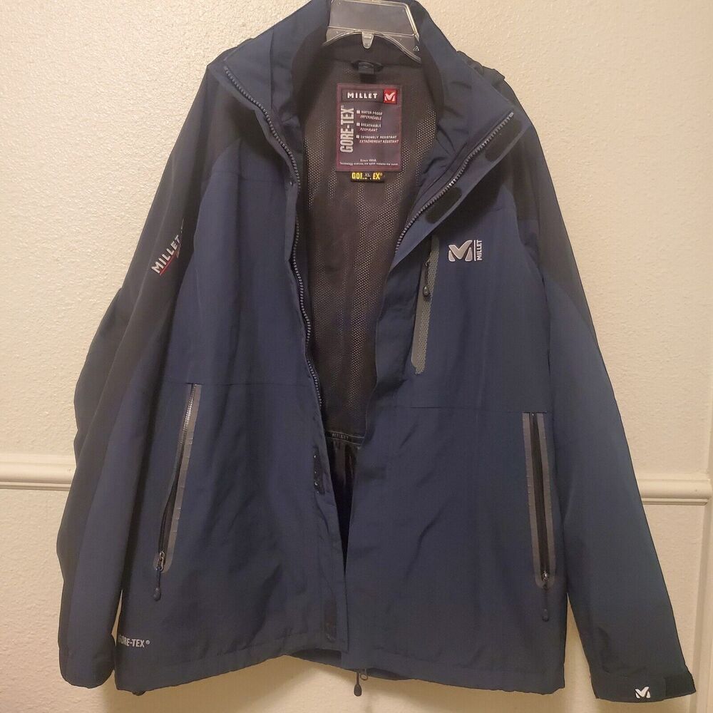 Milley Gore-Tex XCR Waterproof Parka‎ Jacket Mens Size XL Navy Blue Breathable
